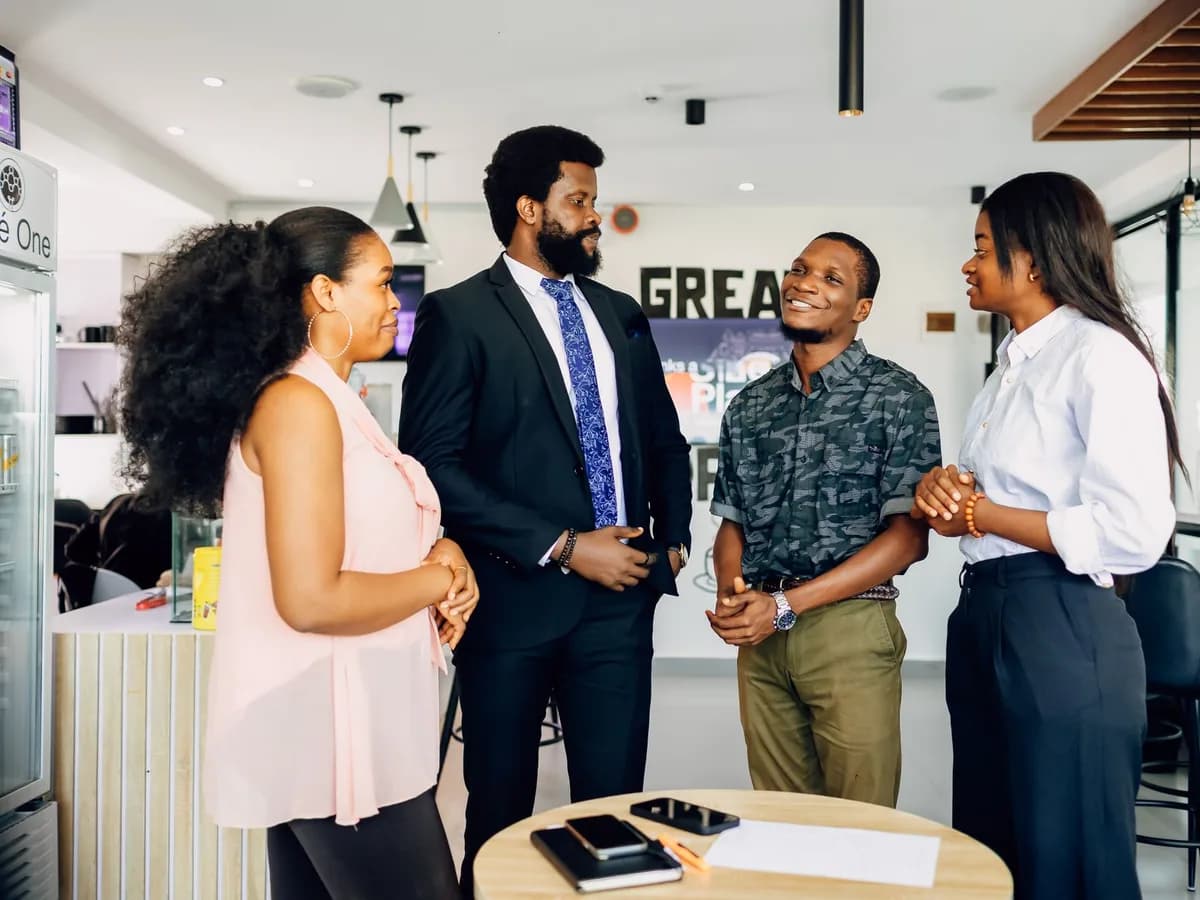 The Synergy team in discussion