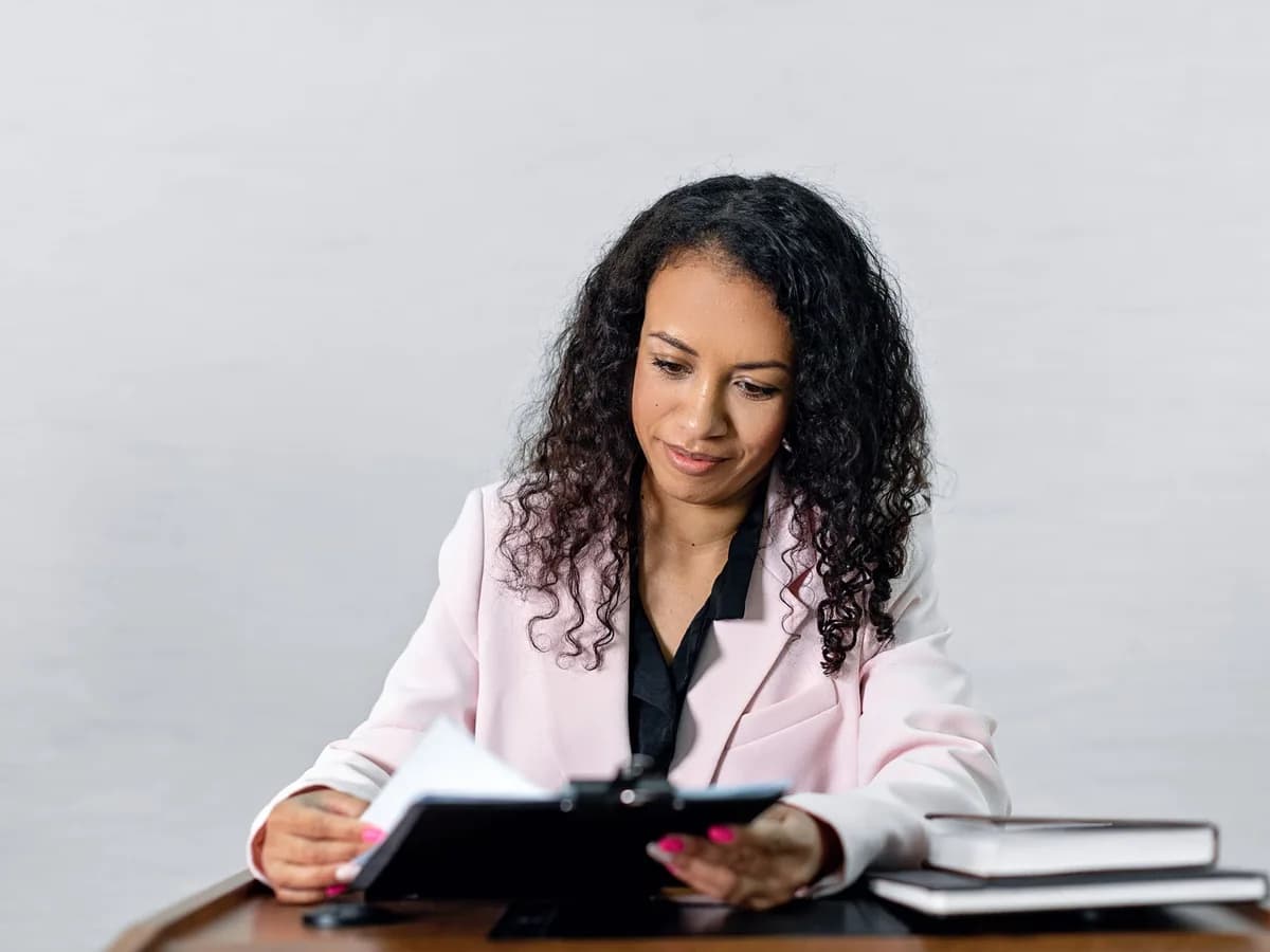 An adviser reviewing a policy document
