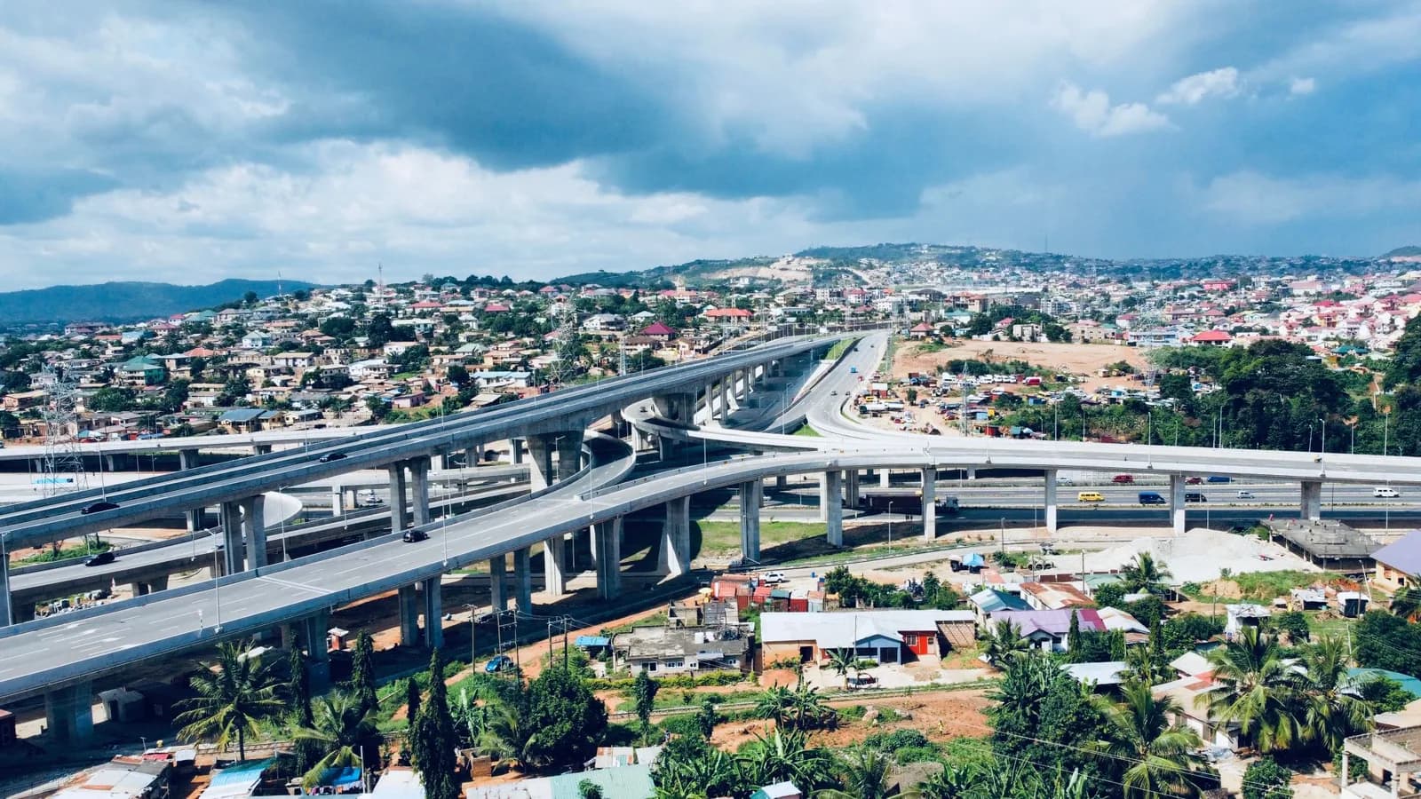 The Kwabenya interchange and surrounding neighbourhoods in Ghana